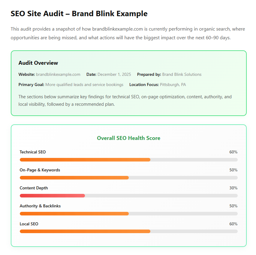 SEO Audit Preview Example 1